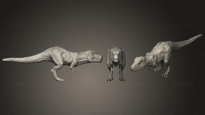 Статуэтки животных (Золотой Тираннозавр, STKJ_1031) 3D модель для ЧПУ станка